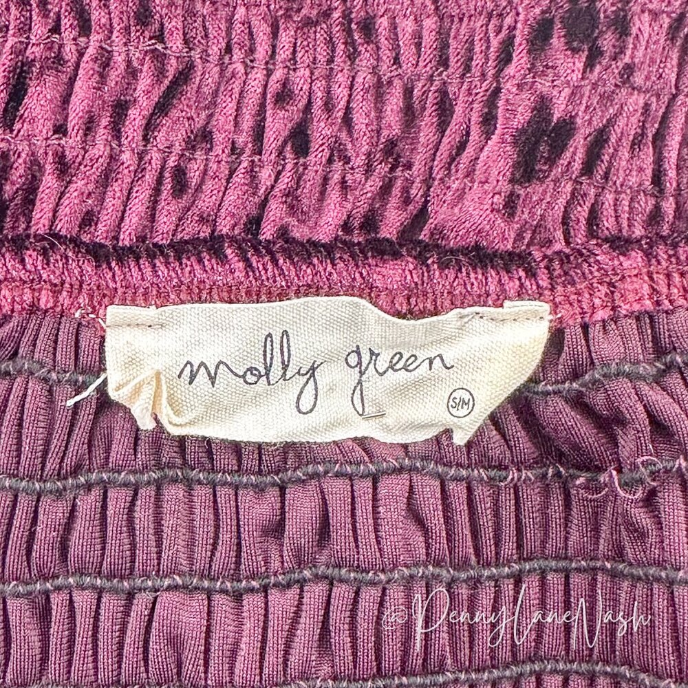 Molly Green Smocked Off The Shoulder Crop Top - Picture 4 of 7